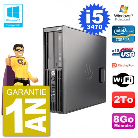 PC HP WorkStation Z220 SFF Core i5-3470 RAM 8Go Disque 2To Graveur DVD Wifi W7