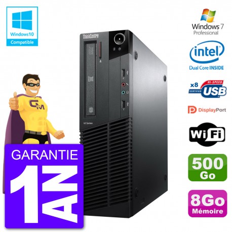 PC Lenovo ThinkCentre M82 SFF G640 RAM 8Go Disque Dur 500Go Graveur DVD Wifi W7