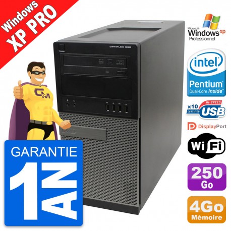 PC Tour Dell OptiPlex 990 MT Intel G630 RAM 4Go Disque Dur 250Go Windows XP Pro