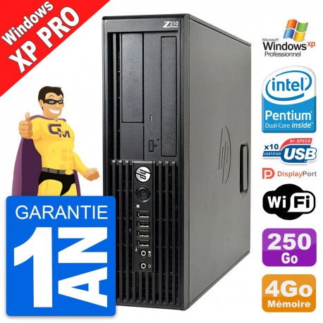 PC HP WorkStation Z210 SFF Pentium G630 RAM 4Go Disque Dur 250Go Windows XP Pro