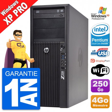 PC Tour HP WorkStation Z220 MT Intel G2020 RAM 4Go Disque 250Go Windows XP Pro