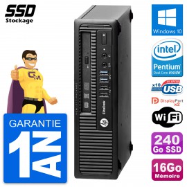 Mini PC HP EliteDesk 800 G1 USDT Intel G3220 RAM 16Go SSD 240Go Windows 10 Wifi