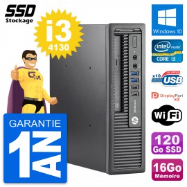 Mini PC HP EliteDesk 800 G1 USDT Core i3-4130 RAM 16Go SSD 120Go Windows 10 Wifi