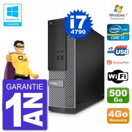 PC Dell 3020 SFF Intel i7-4790 RAM 4Go Disque 500Go Graveur DVD Wifi W7