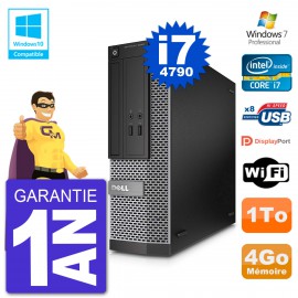 PC Dell 3020 SFF Intel i7-4790 RAM 4Go Disque 1To Graveur DVD Wifi W7