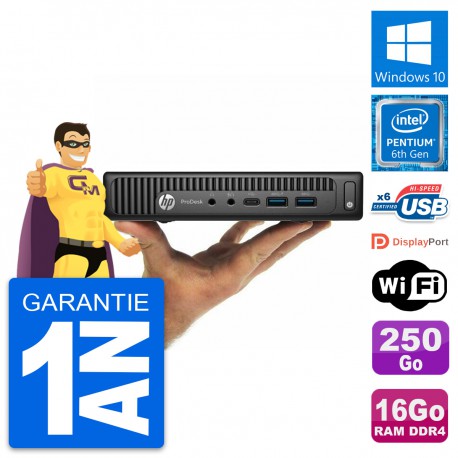 Ultra Mini PC HP 600 G2 DM Pentium G4400T RAM 16Go Disque 250Go Windows 10 Wifi