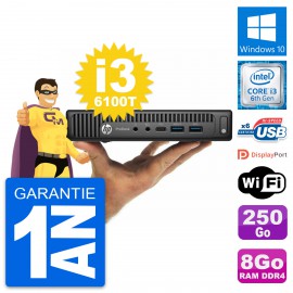 Ultra Mini PC HP 600 G2 DM Intel i3-6100T RAM 8Go Disque 250Go Windows 10 Wifi