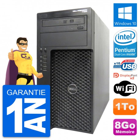 PC Tour Dell Precision T1650 MT Pentium G2020 RAM 8Go Disque 1To Windows 10 Wifi