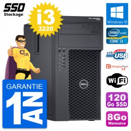 PC Tour Dell Precision T1650 MT Intel i3-3220 RAM 8Go SSD 120Go Windows 10 Wifi