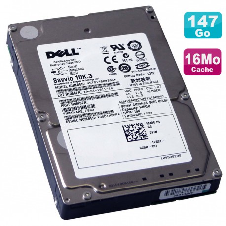 Disque Dur 146Go SAS 2.5" DELL Savvio 10K.3 ST9146803SS 9FJ066-150 0X160K X160K