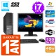 PC Dell 3020 SFF Ecran 19" Intel i7-4770 RAM 4Go SSD 120Go Graveur DVD Wifi W7