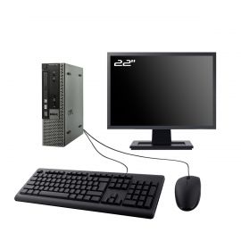 PC Dell Optiplex 790 USFF Ecran 22" Intel I5-2400 RAM 8Go HDD 500Go W10 Wifi
