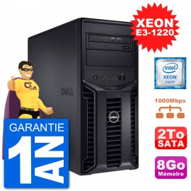 Serveur DELL PowerEdge T110 II Xeon QuadCore E3-1220 8Go 2To Perc H200 SATA