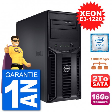 Serveur DELL PowerEdge T110 II Xeon QuadCore E3-1220 16Go 2To Perc H200 SATA