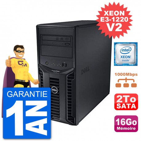 Serveur DELL PowerEdge T110 II Xeon QuadCore E3-1220 V2 16Go 2To Perc H200 SATA