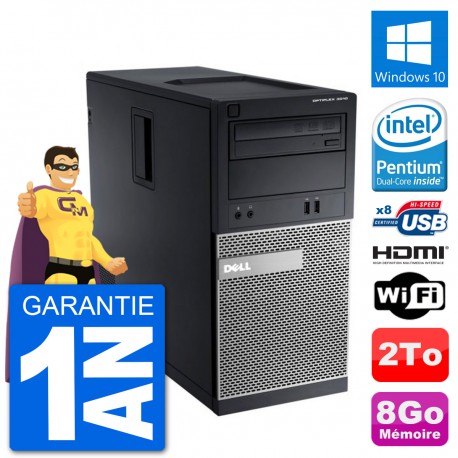 PC Dell 3010 MT G2020 RAM 8Go Disque Dur 2To HDMI Windows 10 Wifi