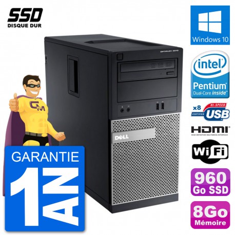 PC Dell 3010 MT G2020 RAM 8Go SSD 960Go HDMI Windows 10 Wifi