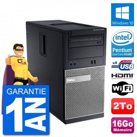 PC Dell 3010 MT G2020 RAM 16Go Disque Dur 2To HDMI Windows 10 Wifi