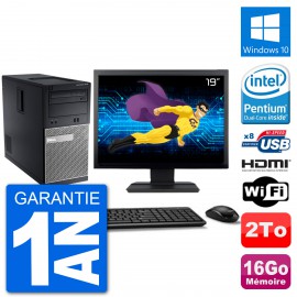 PC Dell 3010 MT Ecran 19" G2020 RAM 16Go Disque Dur 2To HDMI Windows 10 Wifi