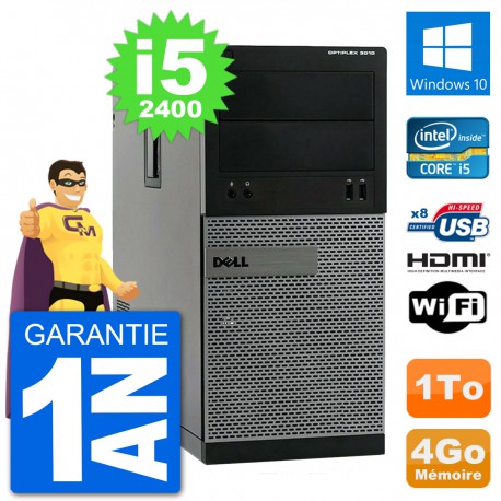 PC Dell 3010 MT i5-2400 RAM 4Go Disque Dur 1To HDMI Windows 10 Wifi