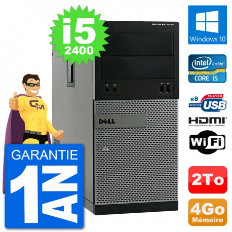 PC Dell 3010 MT i5-2400 RAM 4Go Disque Dur 2To HDMI Windows 10 Wifi