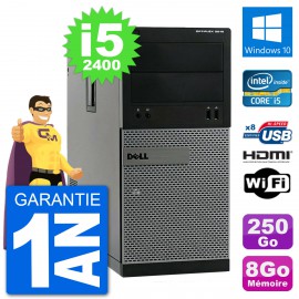 PC Dell 3010 MT i5-2400 RAM 8Go Disque Dur 250Go HDMI Windows 10 Wifi