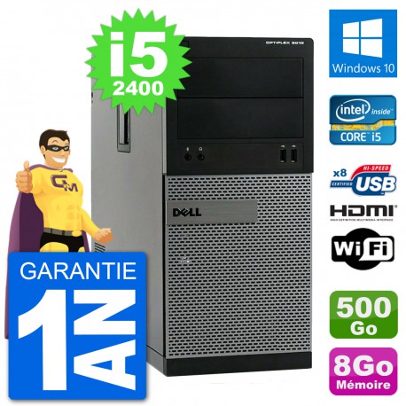 PC Dell 3010 MT i5-2400 RAM 8Go Disque Dur 500Go HDMI Windows 10 Wifi