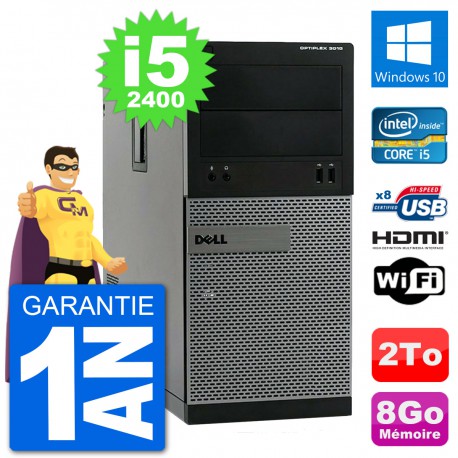 PC Dell 3010 MT i5-2400 RAM 8Go Disque Dur 2To HDMI Windows 10 Wifi