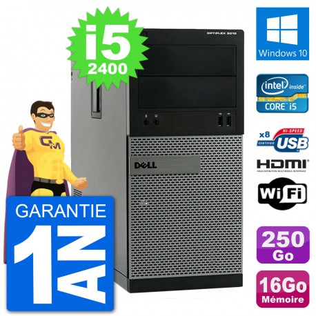 PC Dell 3010 MT i5-2400 RAM 16Go Disque Dur 250Go HDMI Windows 10 Wifi