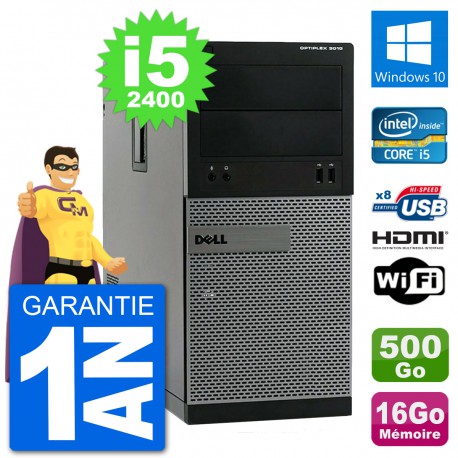 PC Dell 3010 MT i5-2400 RAM 16Go Disque Dur 500Go HDMI Windows 10 Wifi