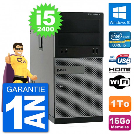 PC Dell 3010 MT i5-2400 RAM 16Go Disque Dur 1To HDMI Windows 10 Wifi