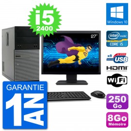 PC Dell 3010 MT Ecran 27" i5-2400 RAM 8Go Disque Dur 250Go HDMI Windows 10 Wifi