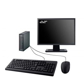 PC Fujitsu Esprimo Q556 Mini Ecran 22" Intel G4400T RAM 16Go HDD 500Go W10 Wifi