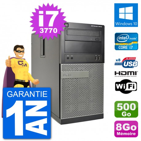 PC Dell 3010 MT i7-3770 RAM 8Go Disque Dur 500Go HDMI Windows 10 Wifi