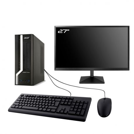 PC Acer Veriton X2631G SFF Ecran 27" Intel I3-4130 RAM 8Go HDD 500Go W10 Wifi