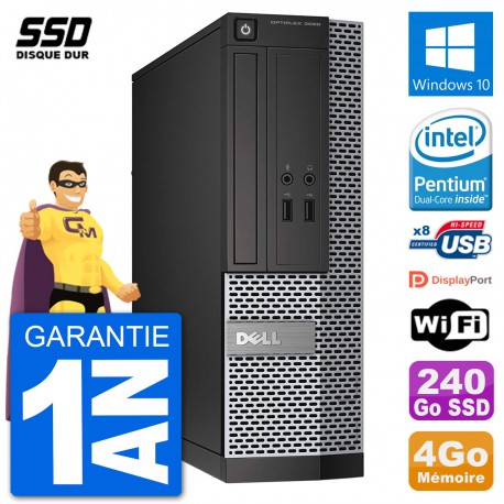 PC Dell Optiplex 3020 SFF G3220 RAM 4Go SSD 240Go Windows 10 Wifi