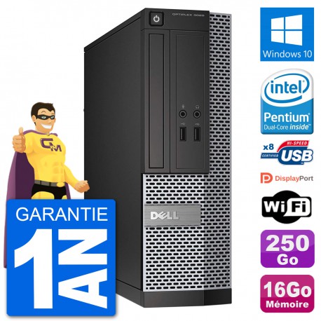 PC Dell Optiplex 3020 SFF G3220 RAM 16Go Disque Dur 250Go Windows 10 Wifi