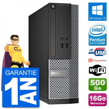 PC Dell Optiplex 3020 SFF G3220 RAM 16Go Disque Dur 500Go Windows 10 Wifi
