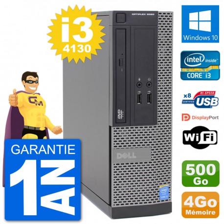 PC Dell Optiplex 3020 SFF i3-4130 RAM 4Go Disque Dur 500Go Windows 10 Wifi