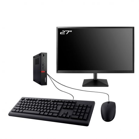 PC Lenovo M710q Tiny Ecran 27" Intel I7-6700T RAM 32Go SSD 2To W11 Wifi