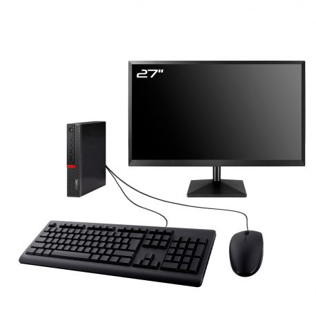 PC Lenovo M920q Tiny Ecran 27" Intel I7-8700T RAM 32Go SSD 240Go W11 Wifi