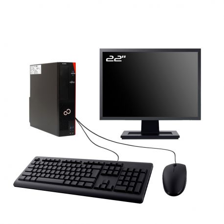 PC Fujitsu Celsius J580 SFF Ecran 22" Intel I7-8700 RAM 32Go SSD 2To W11 Wifi