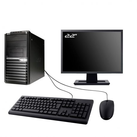 PC Acer Veriton M430G MT Ecran 22" AMD Athlon II X2 260 RAM 8Go HDD 500Go W10 Wifi