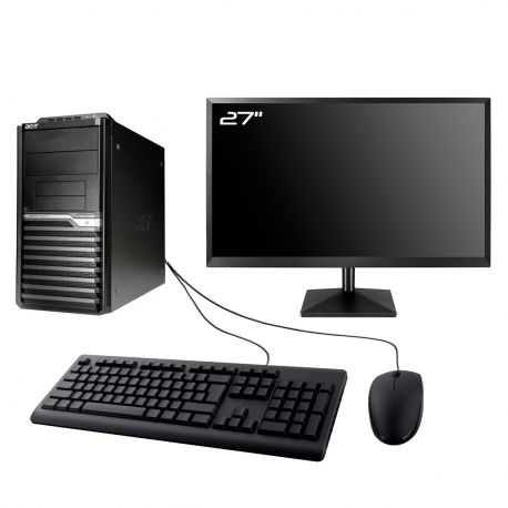 PC Acer Veriton M430G MT Ecran 27" AMD Athlon II X2 260 RAM 8Go HDD 500Go W10 Wifi