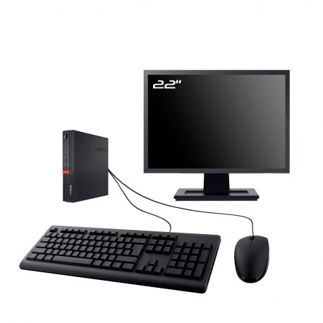 PC Lenovo M910q Tiny Ecran 22" Intel G4400T RAM 8Go SDD 240Go W11 Wifi