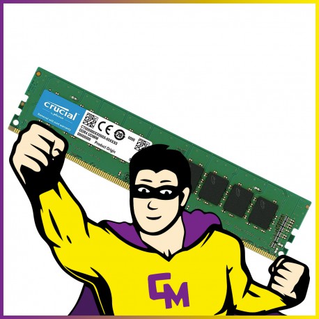 16Go RAM Crucial CT16G4DFD8266 PC4-21333 DDR4 2666 Mhz DIMM CL19 1.2V PC Bureau