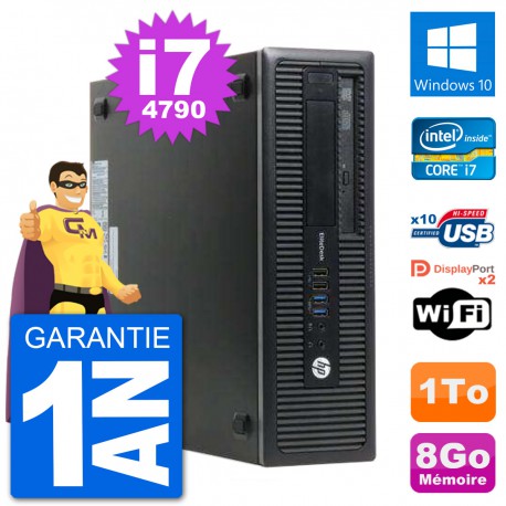 PC HP EliteDesk 800 G1 Core i7-4790 RAM 8Go Disque Dur 1To Windows 10 Wifi