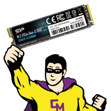 SSD NVMe M.2 2280 512Go Silicon Power A60 Clé M