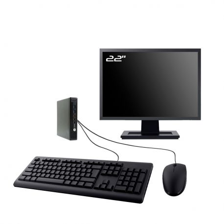 PC HP ProDesk 600 G2 DM Ecran 22" Intel I5-6500T RAM 16Go SSD 960Go W11 Wifi