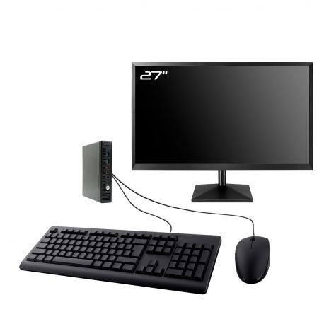 PC HP ProDesk 600 G2 DM Ecran 27" Intel I3-6100T RAM 8Go SSD 240Go W11 Wifi